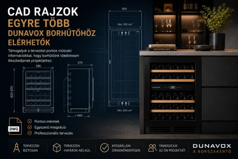 CAD rajzok egyre több Dunavox borhűtőhöz elérhetők