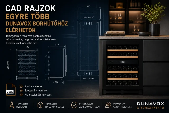 CAD rajzok egyre több Dunavox borhűtőhöz elérhetők